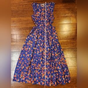 Maxi Summer Floral Dress with side cut outs